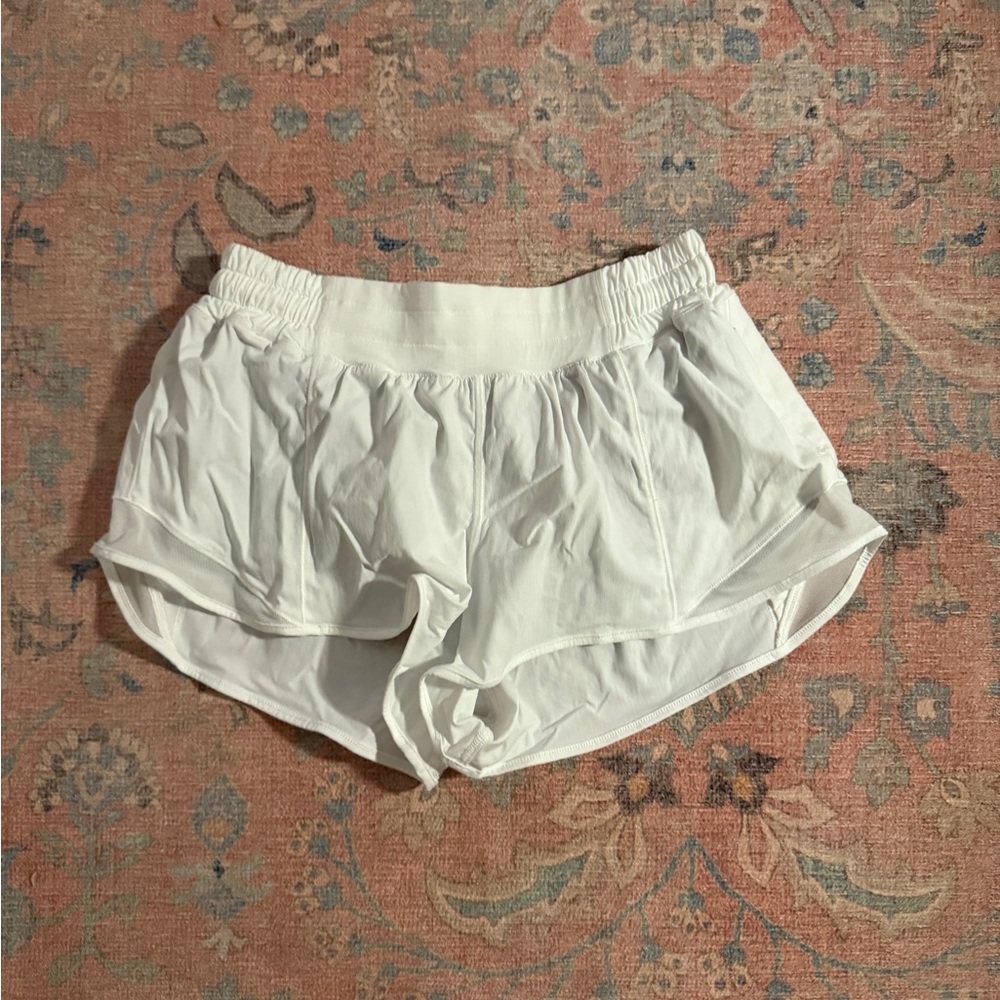 Lululemon Athletica White Elastic Shorts